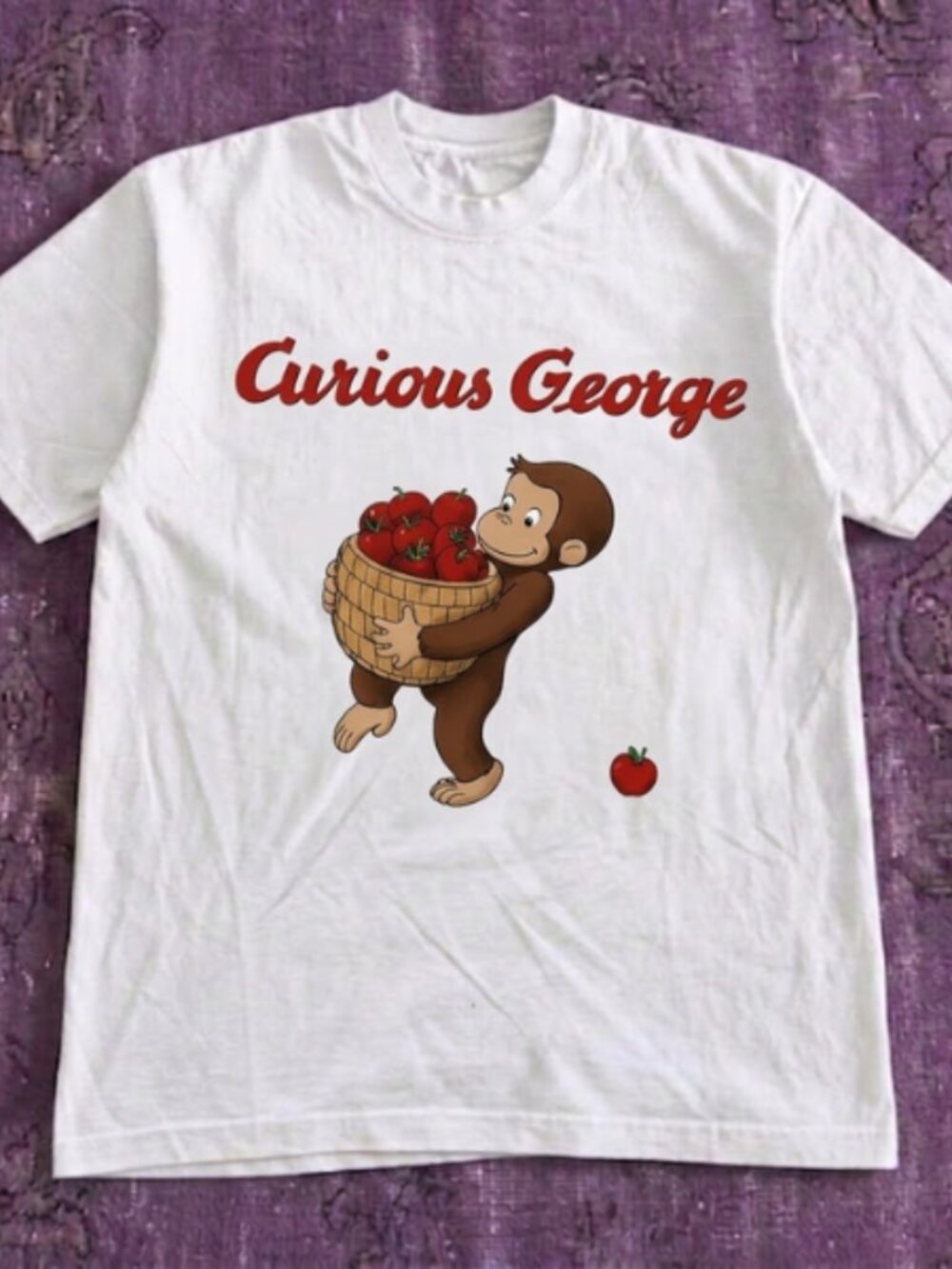 Curious George Monkey Holding Apples Graphic T-Shirt